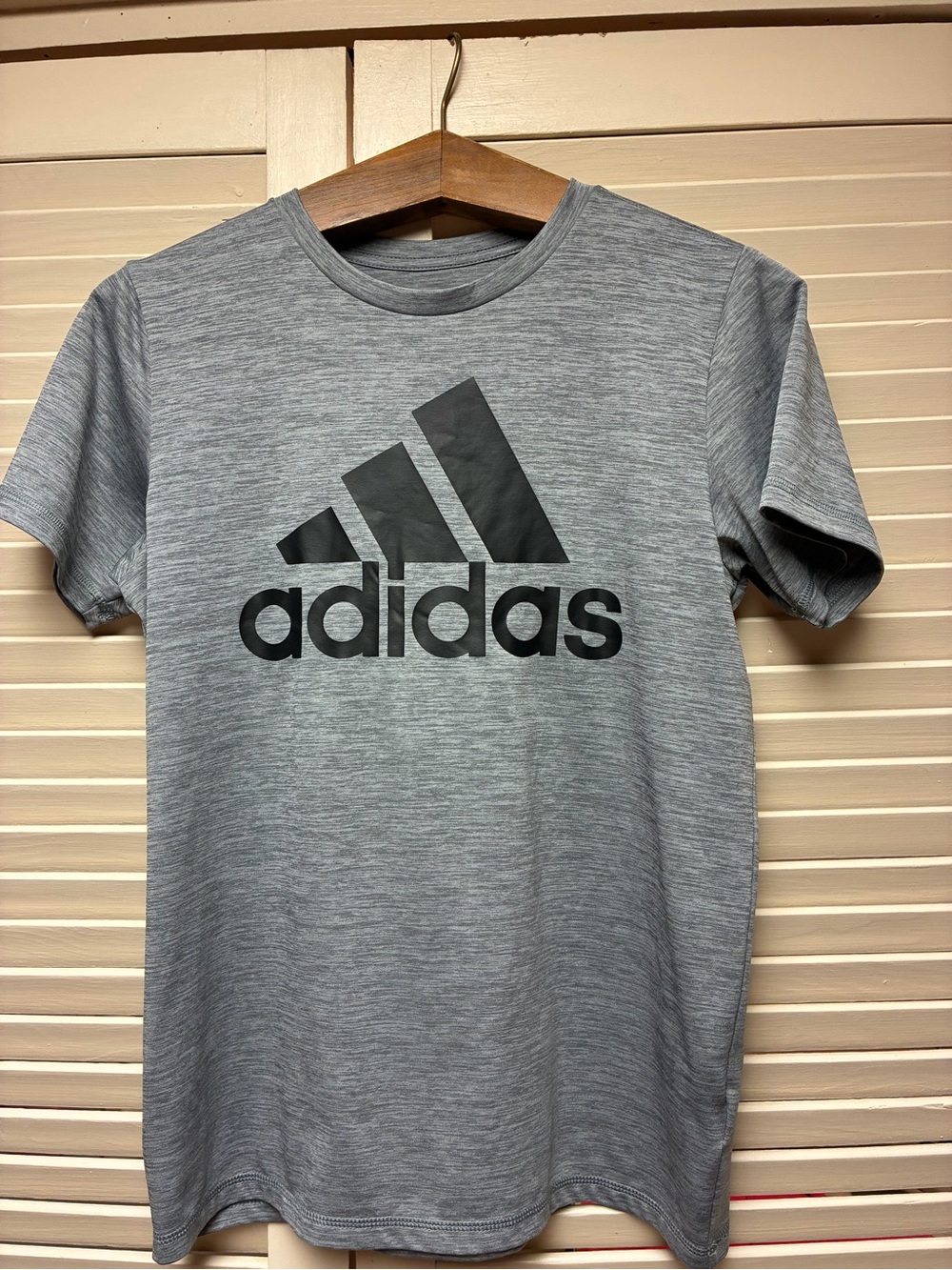 adidas youth Gray Logo Performance T-Shirt